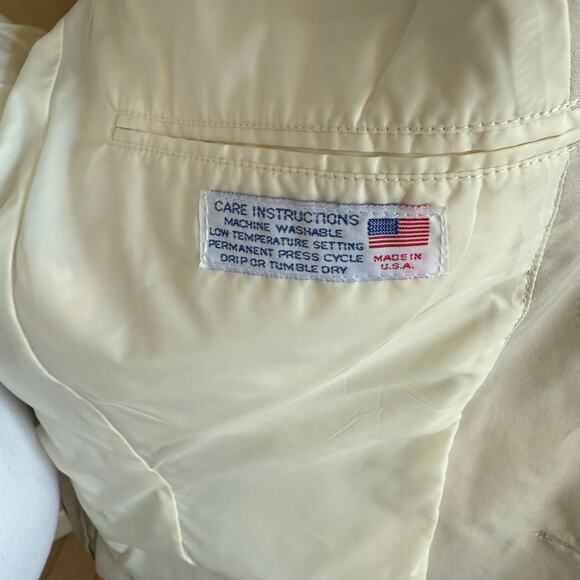 Vintage Gokeys Men's Blazer Size ? Tan Washable Classic Pockets Made in USA - Picture 9 of 12